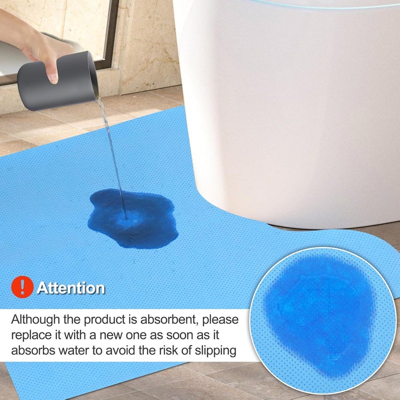 Miumoon Upgraded 25 Pack Disposable Toilet Mats,Super Absorbent Toilet Floor Protector from Urine,Disposable Toilet Floor Mat for Urine,U Shaped Toilet Mat for Urine,Around Toilet Floor Protector 24" x 22" - Image 3